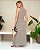 Vestido Longo Gola Alta Chiffon Listras Donna Ritz - Imagem 3
