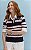 Blusa Tricot Polo Listrada Manga Curta - Imagem 1
