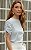 Blusa Em Viscolinho Com Mangas Curtas E Amarração - Imagem 3