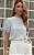 Blusa Em Viscolinho Com Mangas Curtas E Amarração - Imagem 1