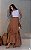 Vestido Midi Bicolor Malha Canelada Decote Redondo - Imagem 1