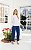 Camisa Tricoline Listrada Gola Assimétrica Donna Ritz - Imagem 3