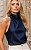Blusa Halter Acetinado Gola Degagê Milalai - Imagem 3