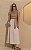 Vestido Midi Tela Com Alfaiataria Evasê - Imagem 1