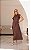 Vestido Longo Em Crepe Poá Com Amarração - Imagem 1