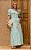 Vestido Midi Em Tricoline Decote V Com Mangas Curtas - Imagem 1