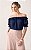 Blusa Em Crepe Com Babados Ombro A Ombro Milalai - Imagem 1