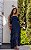 Vestido Alça Longo Em Chiffon Poá Com Babados - Imagem 1