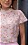Blusa Floral Gola Alta Com Renda e Botões Doce Flor - Imagem 2