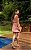 Vestido Curto Em Chiffon Estampado Flores Rosa Balone - Imagem 3