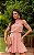 Vestido Curto Em Chiffon Estampado Flores Rosa Balone - Imagem 2