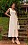 Vestido Midi Bicolor Com Decote V E Zíper Frontal - Imagem 1