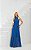 Vestido Longo Chiffon Com Gola Alta E Cinto - Imagem 1