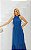 Vestido Longo Chiffon Com Gola Alta E Cinto - Imagem 4