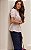 Blusa Decote Redondo Peplum Em Laise Com Faixa - Imagem 6