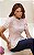 Blusa Decote Redondo Peplum Em Laise Com Faixa - Imagem 5