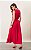 Vestido Midi Em Viscose Com Cinto Elástico e Botões Frontais Milalai - Imagem 2