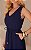 Vestido Midi em Alfaiataria Decote Em V Com Cinto - Imagem 4