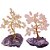 Conjunto 2 Árvores de Pedras Naturais do Amor (Quartzo Rosa com base de Ametista) - Imagem 1