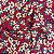 Tecido Viscose Florido Vermelho 1,40x1,00m Confecção de Roupas - Imagem 2