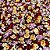 Tecido Viscose Florido Preto 1,40x1,00m Confecção de Roupas Florzinhas Roxas e amarelas - Imagem 2