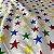Tecido Cetim Estrelas Coloridas 1,40m Branco Festas e Fantasias - Imagem 5