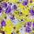 Tecido Viscose Amarelo Flor Roxa 1,40m Floral Para Roupas - Imagem 3