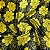 Tecido Cetim Preto flores amarelas 1,40m Decoração de Festas e Fantasias - Imagem 2
