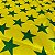 Tecido Cetim Amarelo Estrelas Verdes 1,40m Brasil Copa do Mundo - Imagem 1