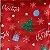 Tecido Cetim Vermelho Merry Christmas 1,40m Decoração de Natal - Imagem 2