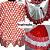 Tecido Cetim Vermelho e Branco Estampado 1,40x1,00m Naipes de Baralho - Imagem 3