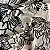 Tecido Estampado 100% Viscose Floral Branco e Preto 1,45m - Imagem 3