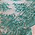 Tule Bordado Verde Tiffany Juliana 1,35x1,00m Fios 3D - Imagem 1
