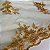 Tule Bordado Dourado 1,35x1,00m Floral 3D Festas - Imagem 5