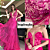 Tule Bordado Pink 1,35x1,00m Floral 3D Festas - Imagem 3