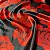 Tecido Cetim Estampado Preto Flor Cigana Vermelha 1,40m Artesanatos - Imagem 7