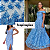 Tule Bordado Azul Modelo Gabriela 1,35x1,00m Fios 3D - Imagem 4