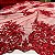 Tule Bordado Vermelho Modelo Gabriela 1,35x1,00m Fios 3D - Imagem 3