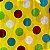Tecido Cetim Estampado Amarelo Bolas Coloridas 1,40m Festas e Fantasias - Imagem 6