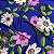 Tecido Viscose Estampada Florence Azul 1,45m Confecção de Roupas Floral - Imagem 1
