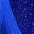 Tecido Veludo Bordado com Paetê Azul Royal 1,50x1,00m Para Vestidos de Festa - Imagem 3