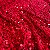 Tecido Veludo Bordado com Paetê Vermelho 1,50x1,00m Para Vestidos de Festa - Imagem 1