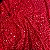 Tecido Veludo Bordado com Paetê Vermelho 1,50x1,00m Para Vestidos de Festa - Imagem 4