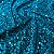 Tecido Veludo Bordado com Paetê Azul Tiffany 1,50x1,00m Para Vestidos de Festa - Imagem 2