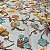 Tule Bordado Coreano Marrom e Laranja Floral Liberty 1,30x1,00m Fios 3D - Imagem 6