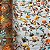 Tule Bordado Coreano Marrom e Laranja Floral Liberty 1,30x1,00m Fios 3D - Imagem 2