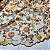 Tule Bordado Coreano Marrom e Laranja Floral Liberty 1,30x1,00m Fios 3D - Imagem 1