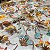 Tule Bordado Coreano Marrom e Laranja Floral Liberty 1,30x1,00m Fios 3D - Imagem 4
