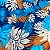 Tecido Viscose Azul Estampa Folhagens Tropical  1,45m Roupas Femininas - Imagem 7