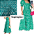 Tecido Lese Bordada Verde Tiffany Raminhos Bicolor 1,35x1,00m 100% Algodão Laise - Imagem 5